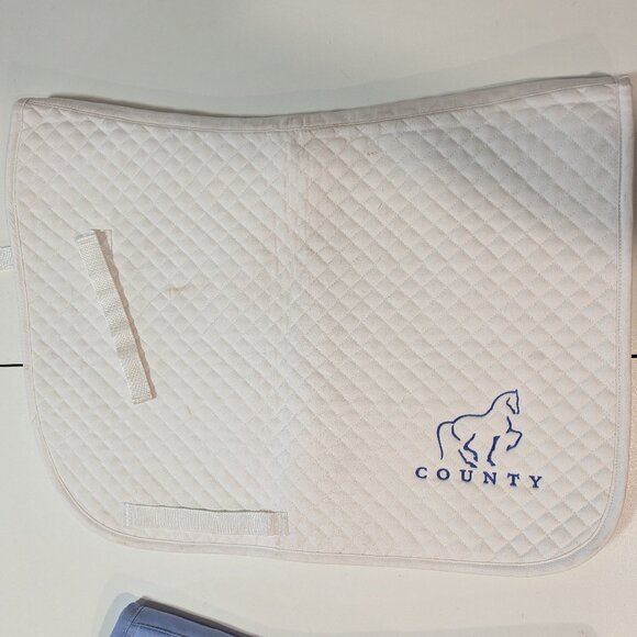 County White Embroidered Dressage Saddle Pad - NWT - See Description - Picture 1 of 2
